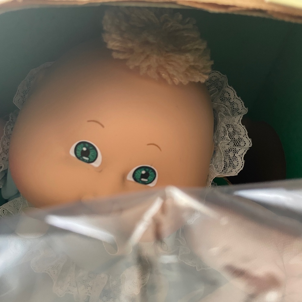 Coleco Cabbage Patch Kids Preemie Doll "Lois Mae" in Blue Dress Vintage - Picture 12 of 12